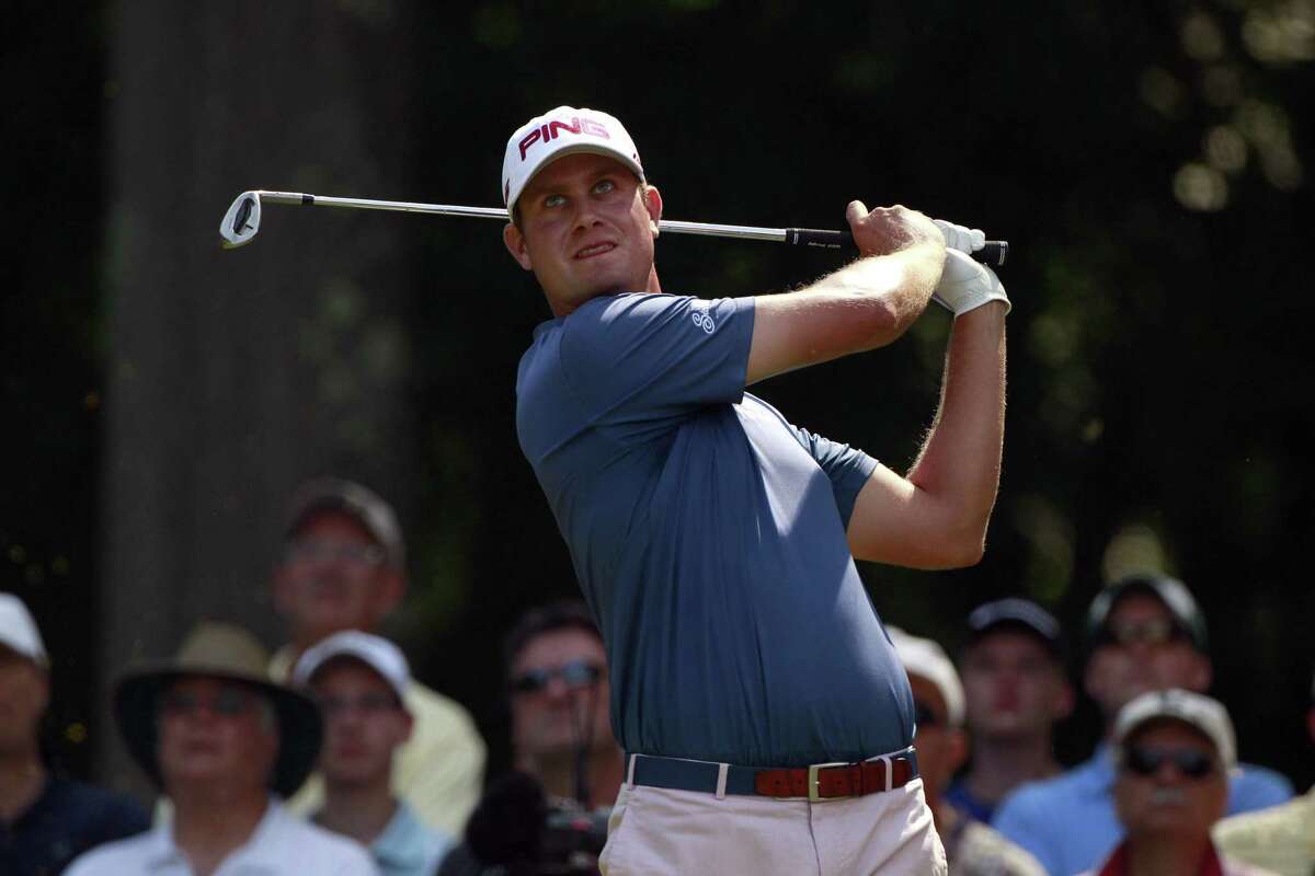 CROMWELL, CT - JUNE 21: Harris English hits his tee shot on the 11th hole during the second round of the Travelers Championship held at TPC River Highlands on June 21, 2013 in Cromwell, Connecticut. (Photo by Michael Cohen/Getty Images)