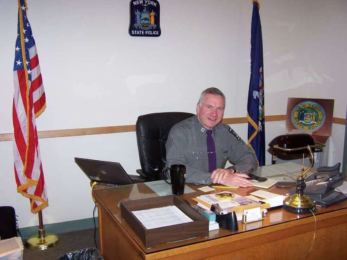 Ron Tritto on 4/2/09, the day he retired from State Police. (Photo by Eric Cullum)