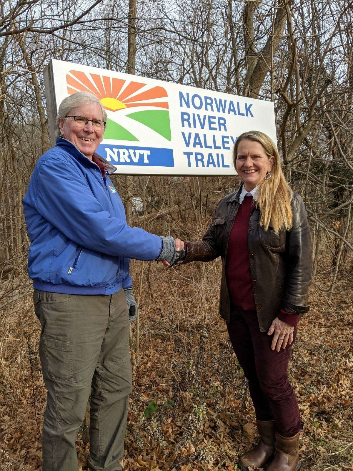 Andrea Gartner, right, will become the Norwalk River Valley Trail’s new executive director on Jan. 3, 2022.
