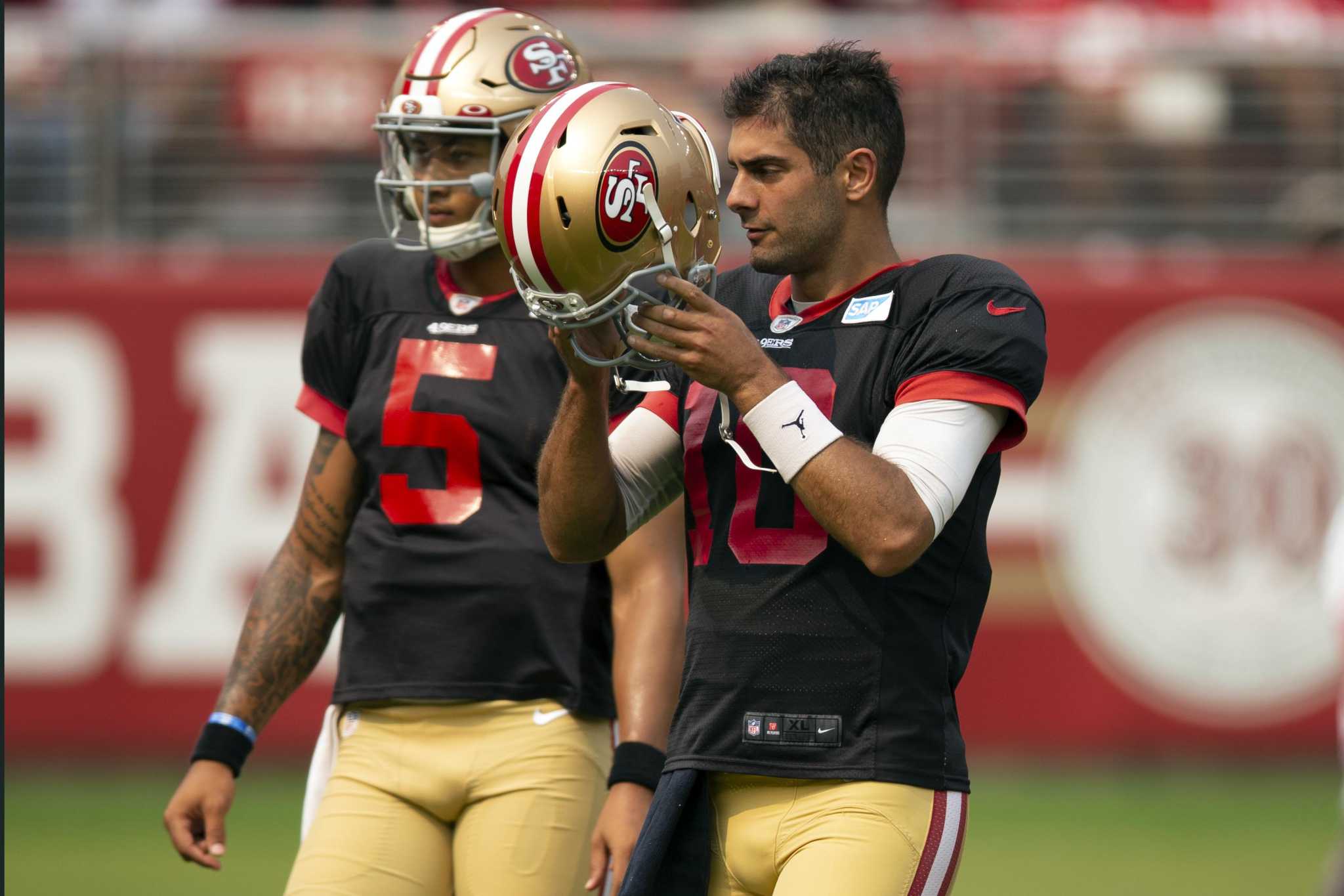49ers news: Kyle Shanahan says it's going to be hard for Jimmy Garoppolo to  be 100% by Sunday - Niners Nation