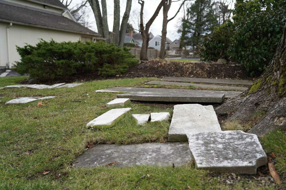 It appears gravestones were moved at the Maple Street cemetery in New Canaan.