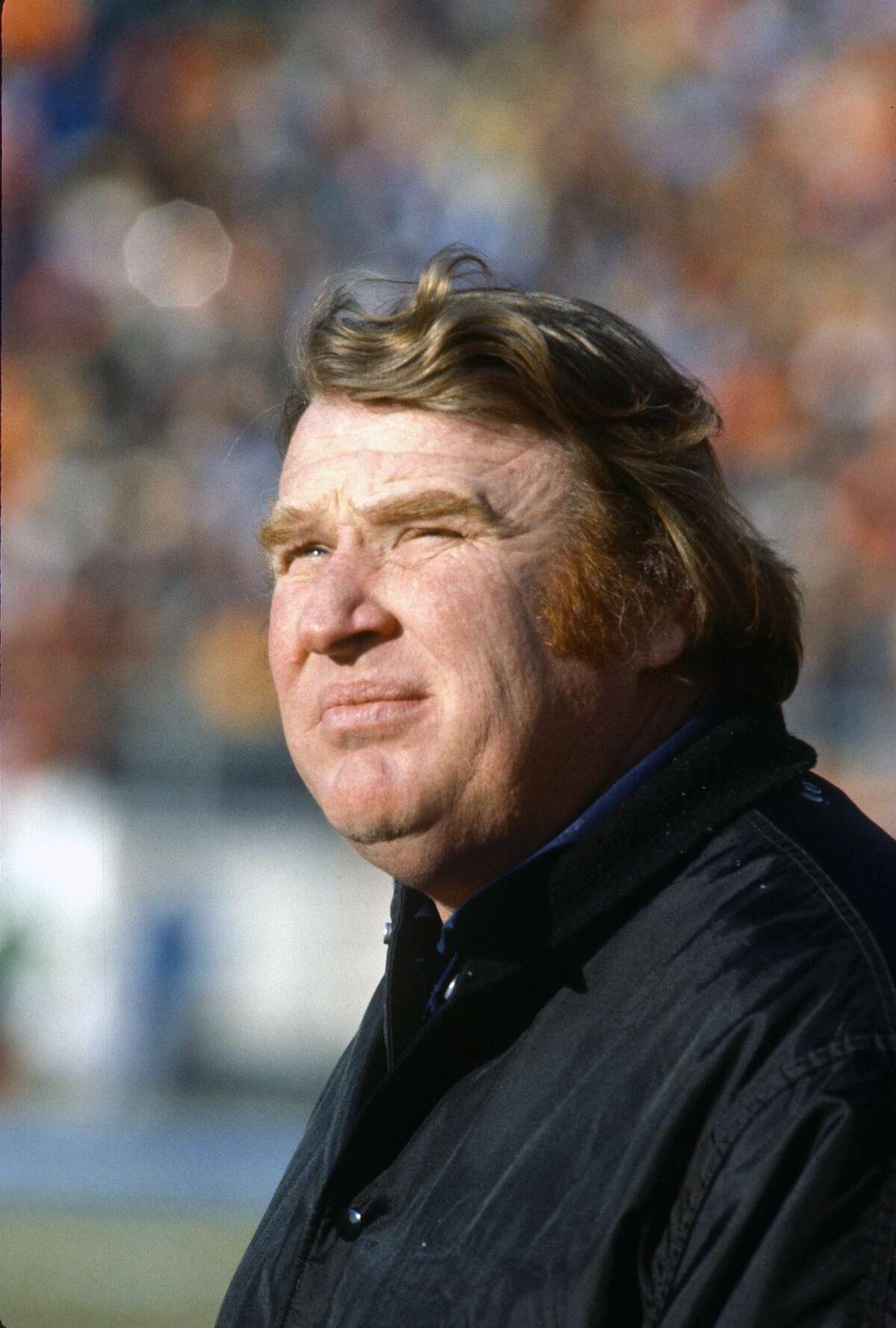 DENVER, CO - JANUARY 1: John Madden head coach of the Oakland Raiders looks on from the sidelines against the Denver Broncos during the AFC Championship Game on January 1, 1978 at Mile High Stadium in Denver, Colorado. Madden coached the Raiders from 1969-78. (Photo by Focus on Sport/Getty Images)