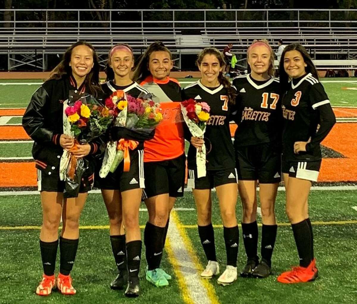 Seniors Mia Chen, Lily Bacca, Julia Pulley, Mia Ferreira, Ellie O'Rourke and Arianna Franzese led the Shelton girls soccer team.