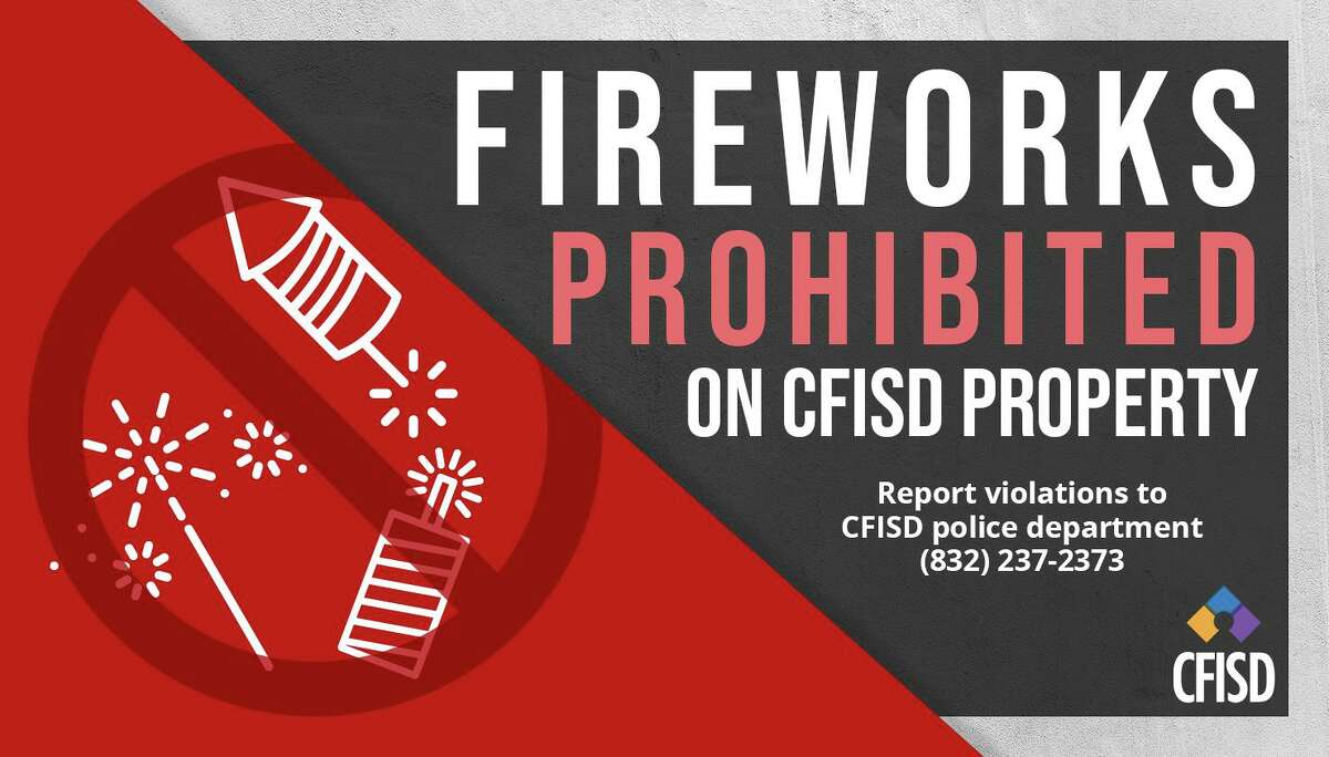 According to Texas law, discharging fireworks is prohibited on school district property.
