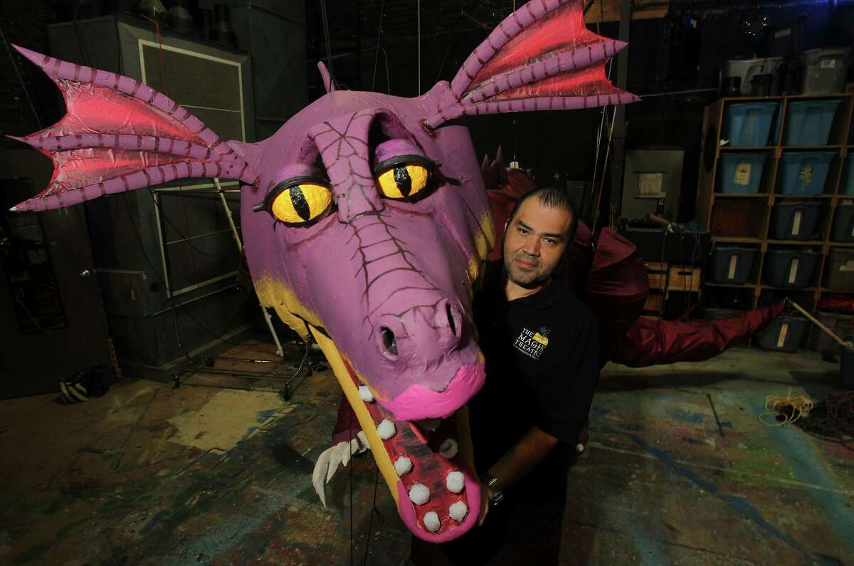 Richard Solis designed the dragon for a 2014 staging of “Shrek” at Magik Theatre.
