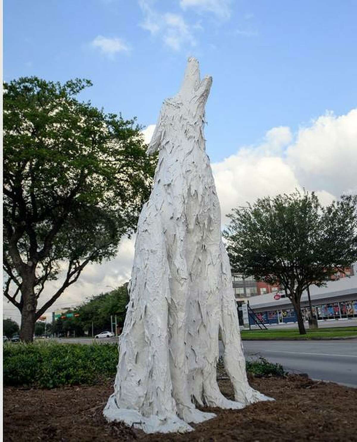 Rachel Gardner's sculpture Howl, which is located by 5539 Richmond Ave. is one of 10 sculptures that are currently up as part of St. George Place Redevelopment Authority/TIRZ 1 Richmond Avenue Public Art Project and will be up through late January.
