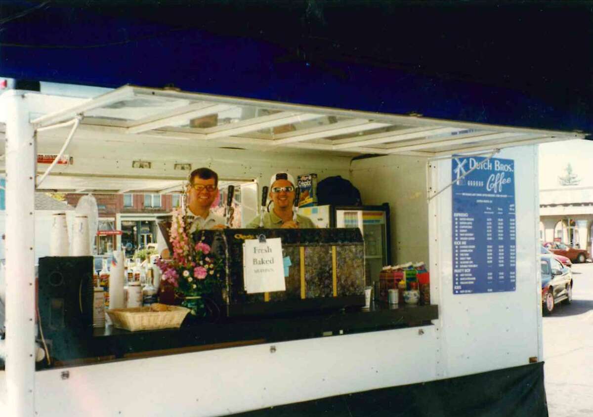 Dutch Bros. began in 1992 with two guys using a pushcart to sell coffee by the railroad tracks in Grants Pass, Oregon.