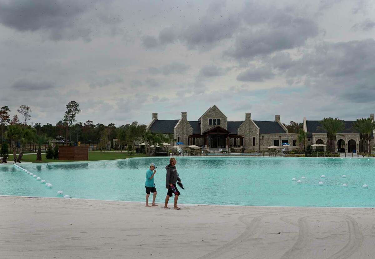 The Balmoral community in Humble, a development of Land Tejas, features a Crystal Lagoon pool.