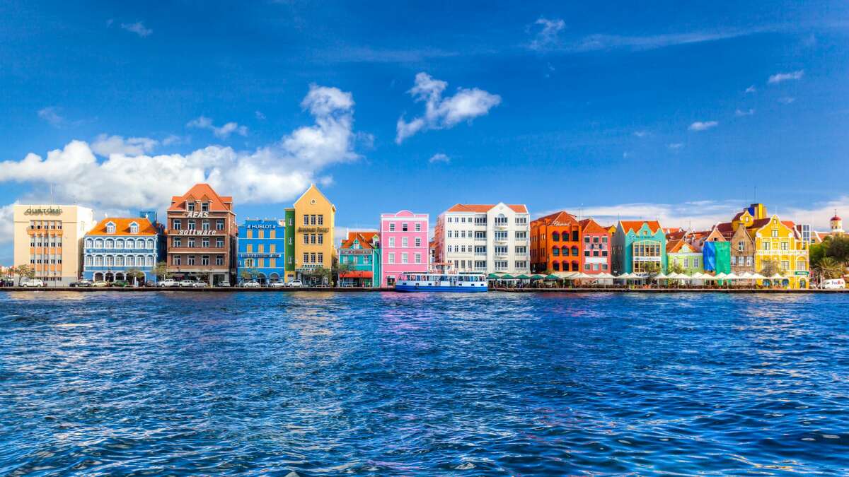 Willemstad Curacao skyline on a sunny day.
