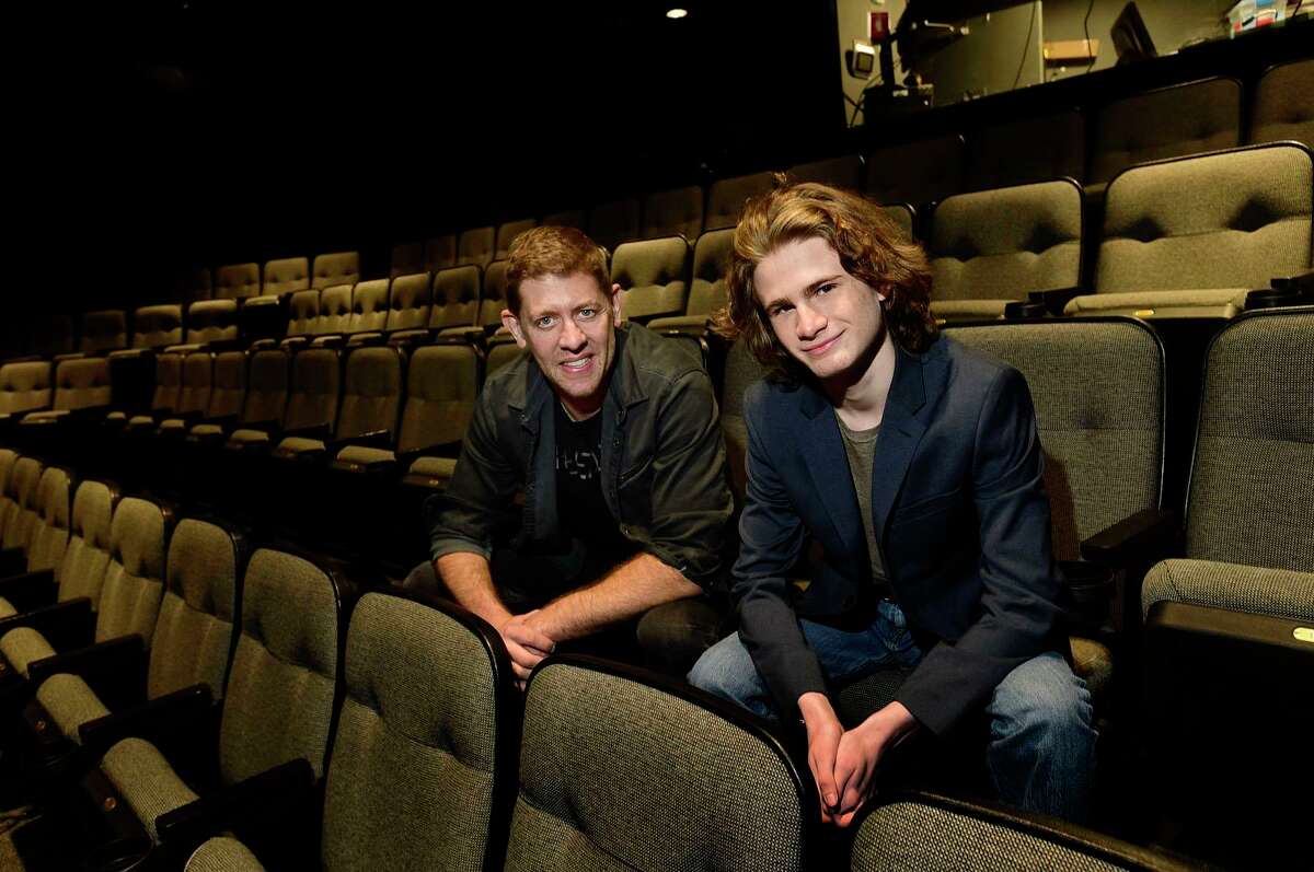 ACT Artistic Director Dan Levine and Ridgefield High School freshman and actor Dean Murray Trevisani at A Contemporary Theater (ACT) Tuesday, December 28, 2021, in Ridgefield, Conn. Trevisani has been nominated for Broadway Worlds’ 2021 Best Performance in an Off Broadway Play for his performance as Otto in Last Boy. Dean is relatively new to acting and got his start as an actor at A Contemporary Theater (ACT) in Ridgefield.