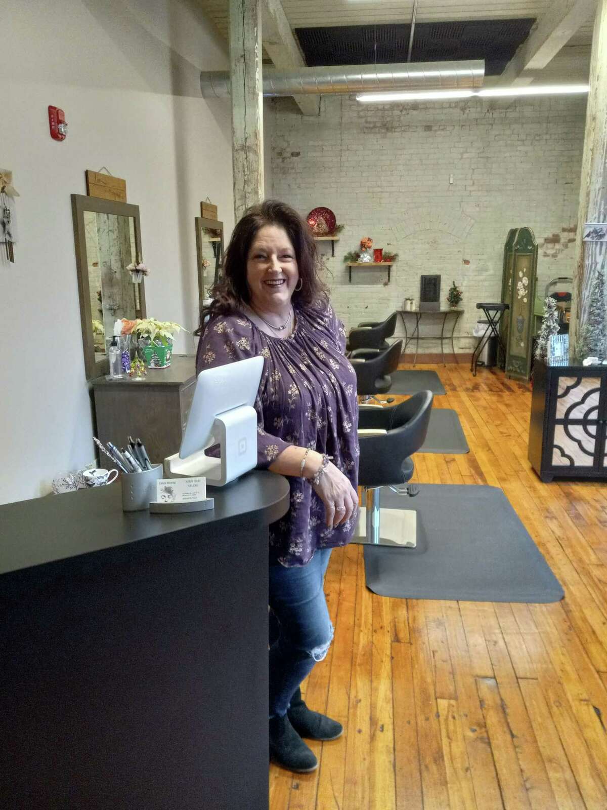 Erica Koenig owns Aero Hair Studio, inside the Mad River Lofts on Bridge Street, Winsted.
