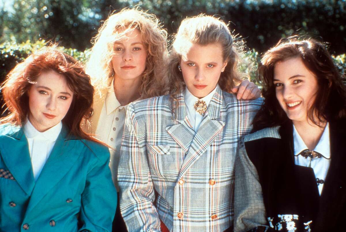 Do you recognize these Bay Area celebrities from their childhood photos? 1 Rising stars Shannen Doherty, Lisanne Falk, Kim Walker and Winona Ryder on the set of the movie "heather" in 1988.