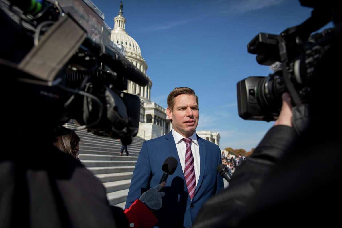 Rep. Eric Swalwell’s effort to take the former president to court over the Capitol insurrection is facing a major test.