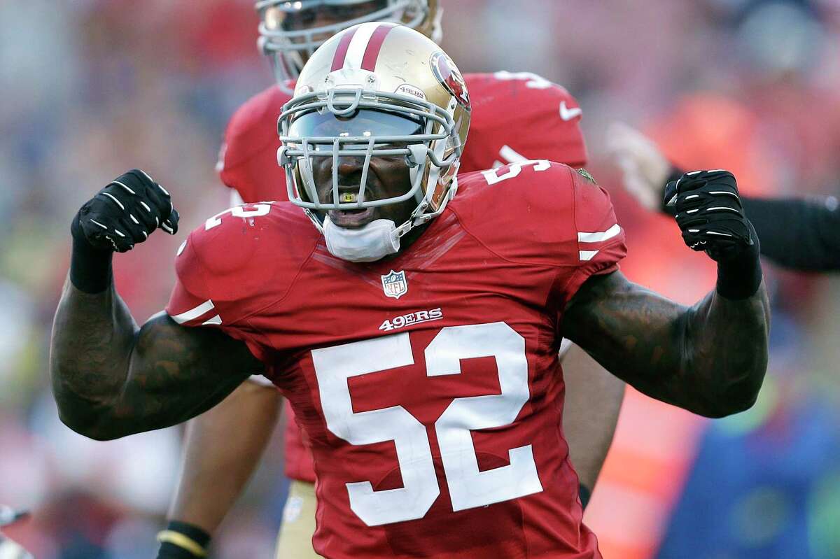 San Francisco 49ers inside linebacker Patrick Willis (52) lines up during  the first half of an NFL football game, Sunday, Sept. 7, 2014, in  Arlington, Texas. (AP Photo/LM Otero Stock Photo - Alamy