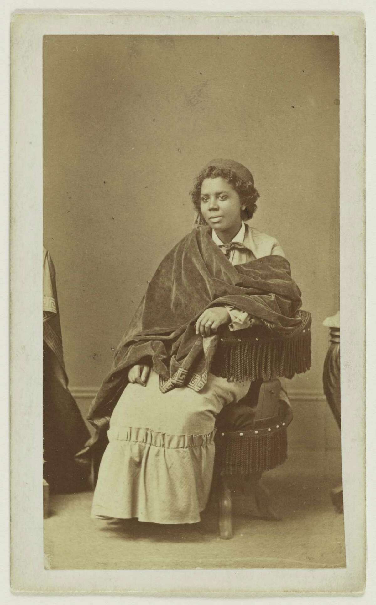 Portrait of sculptor Edmonia Lewis made around 1870.