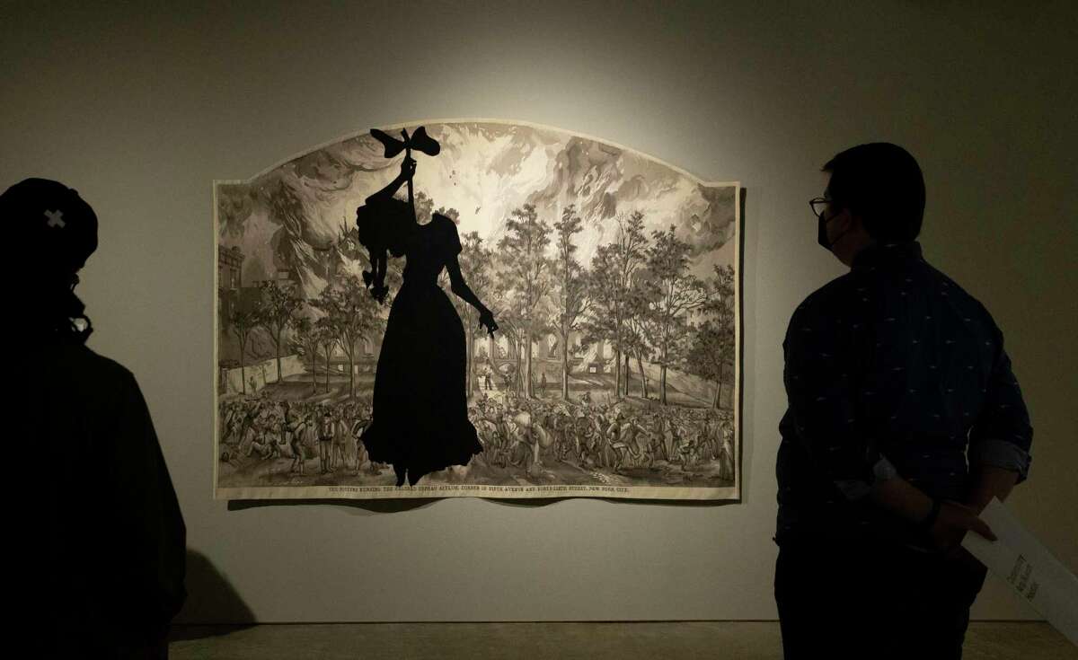 Kara Walker’s work shown at the CAMH "The Dirty South" exhibition depicts a hanging through a deceptively innocent silhouette.