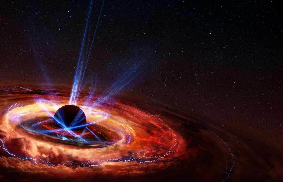 Illustration of a star collapsing in on itself to form a black hole, created on January 13, 2020. (Illustration by Tobias Roetsch/Future Publishing via Getty Images)