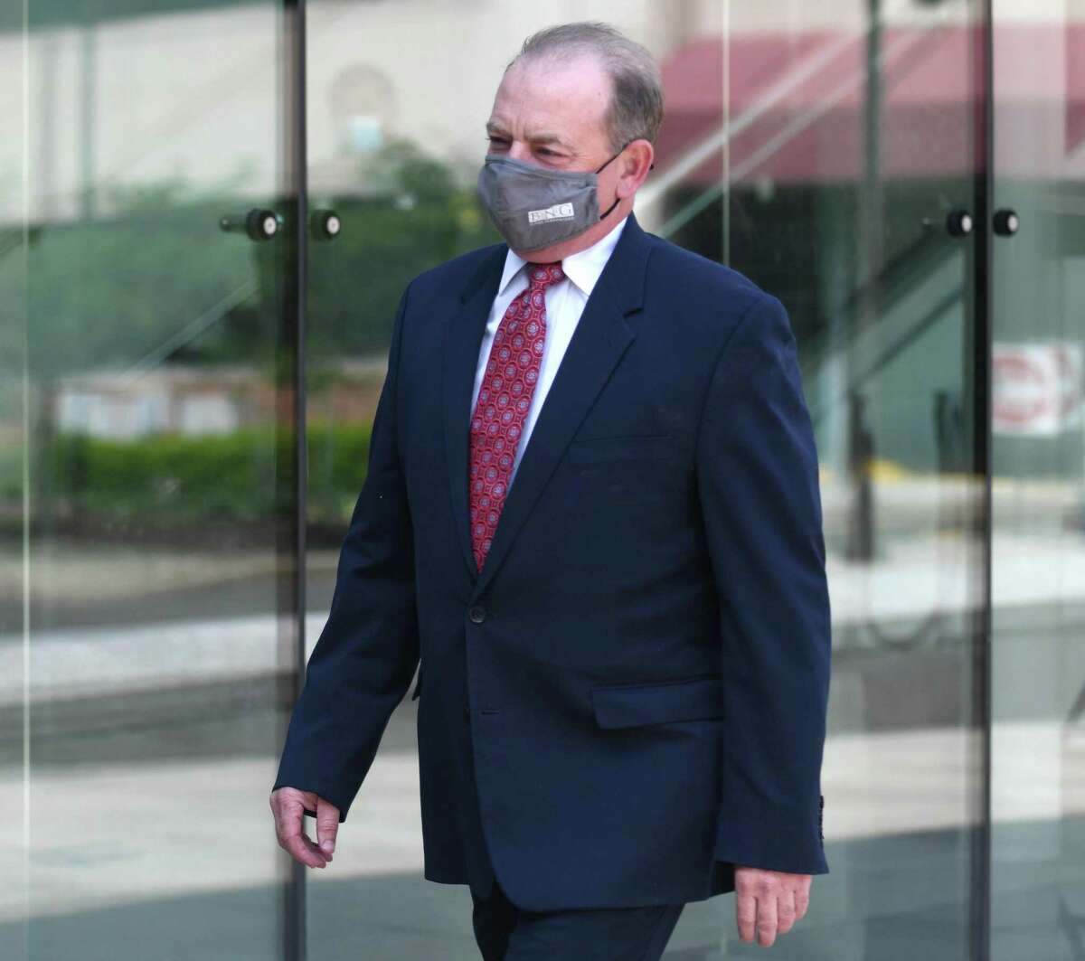 Kent Mawhinney, the longtime lawyer and friend of Fotis Dulos, appears at the Connecticut Superior Court in Stamford, Conn. Tuesday, May 18, 2021. Mawhinney has pleaded not guilty to conspiracy to commit murder in the May 2019 death and disappearance of New Canaan mother-of-five Jennifer Dulos.