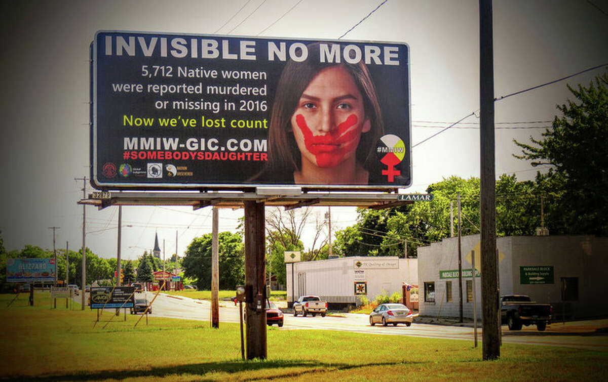 A billboard campaign sponsored by the Native Justice Coalition, included a billboard in Manistee. 