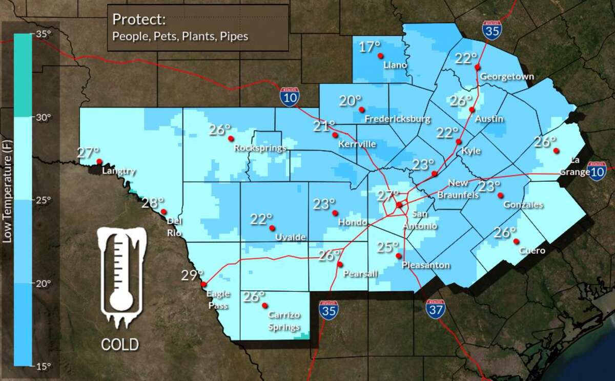 A hard freeze is expected Sunday night