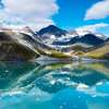 Majestic mountain range in Glacier Bay National Park, Alaska