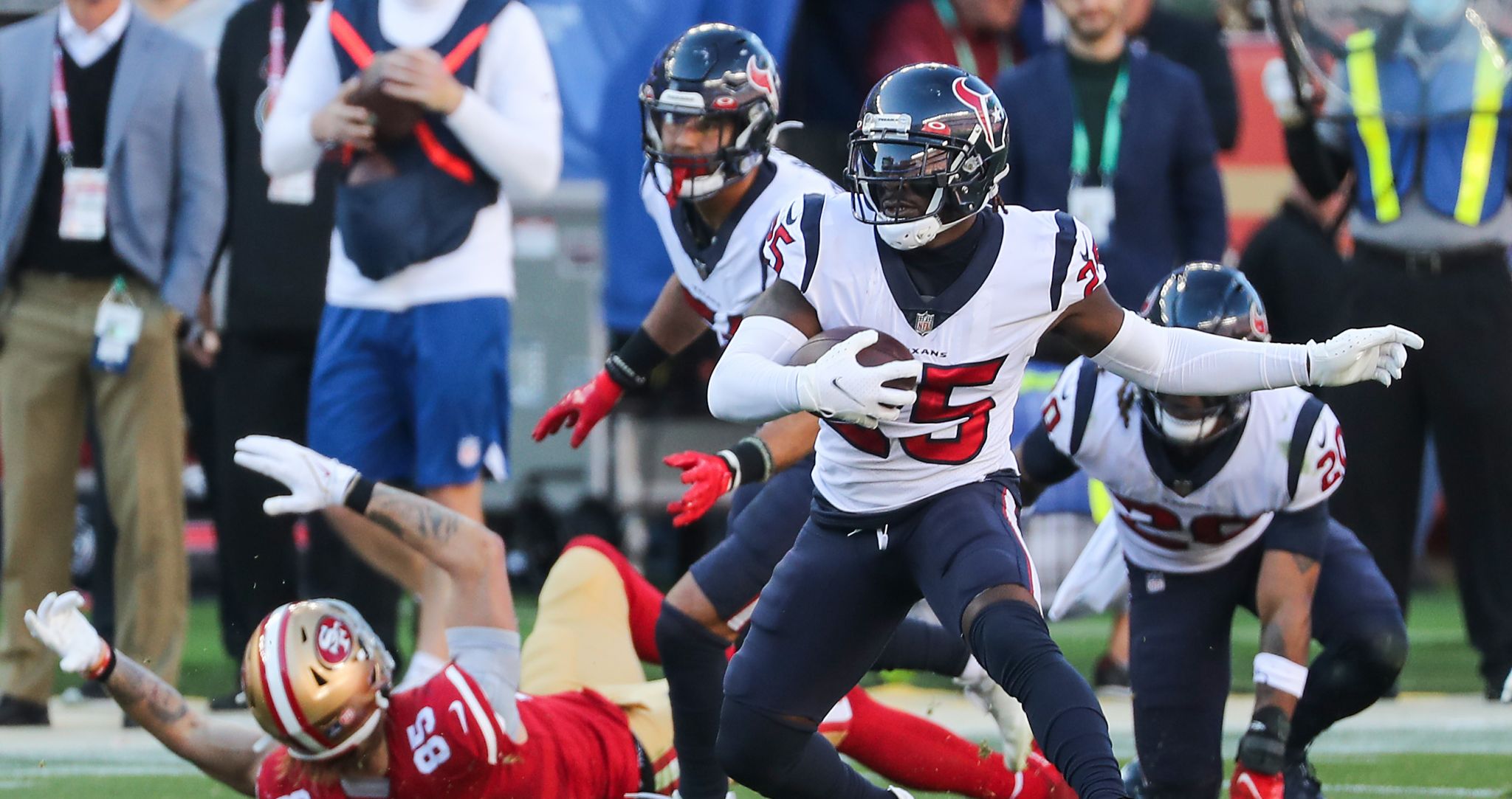 Wide receiver (13) Brandin Cooks of the Houston Texans against the San  Francisco 49ers in an NFL football game, Sunday, Jan. 2, 2022, in Santa  Clara, CA. The 49ers defeated the Texans