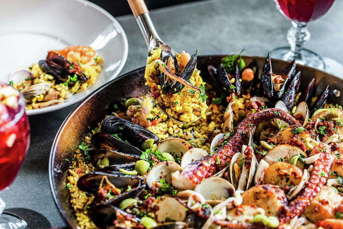 The Original Ninfa's, delicious seasonal seafood paella created by chef Alex Padilla.