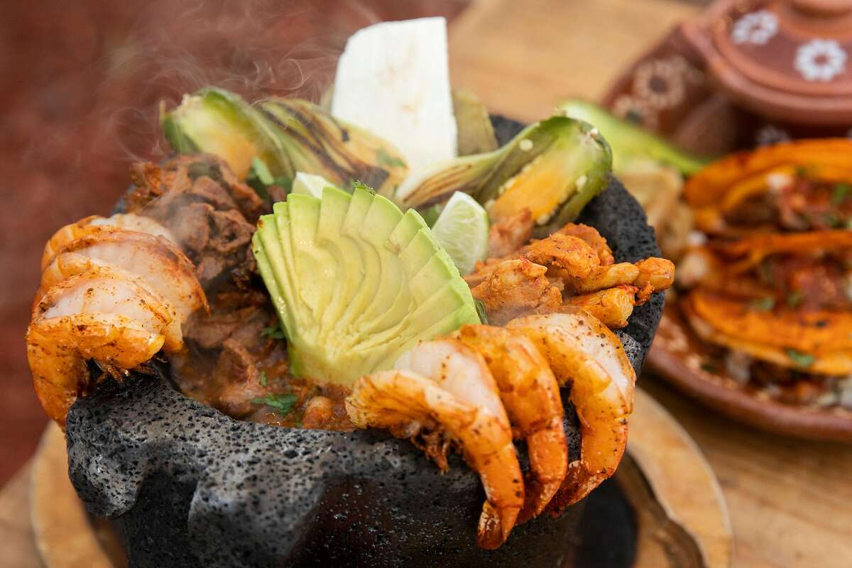 The Molcajete Mixto at Chuy's Fiestas in San Francisco, Calif. is a luxury that you can enjoy on the restaurant's roomy patio.