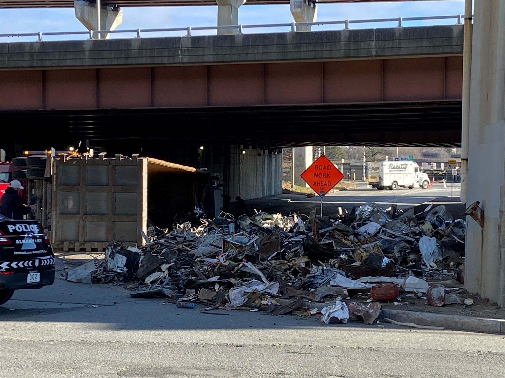 Truck rolls, dumps scrap metal below I-787 in Albany - Vimarsana News