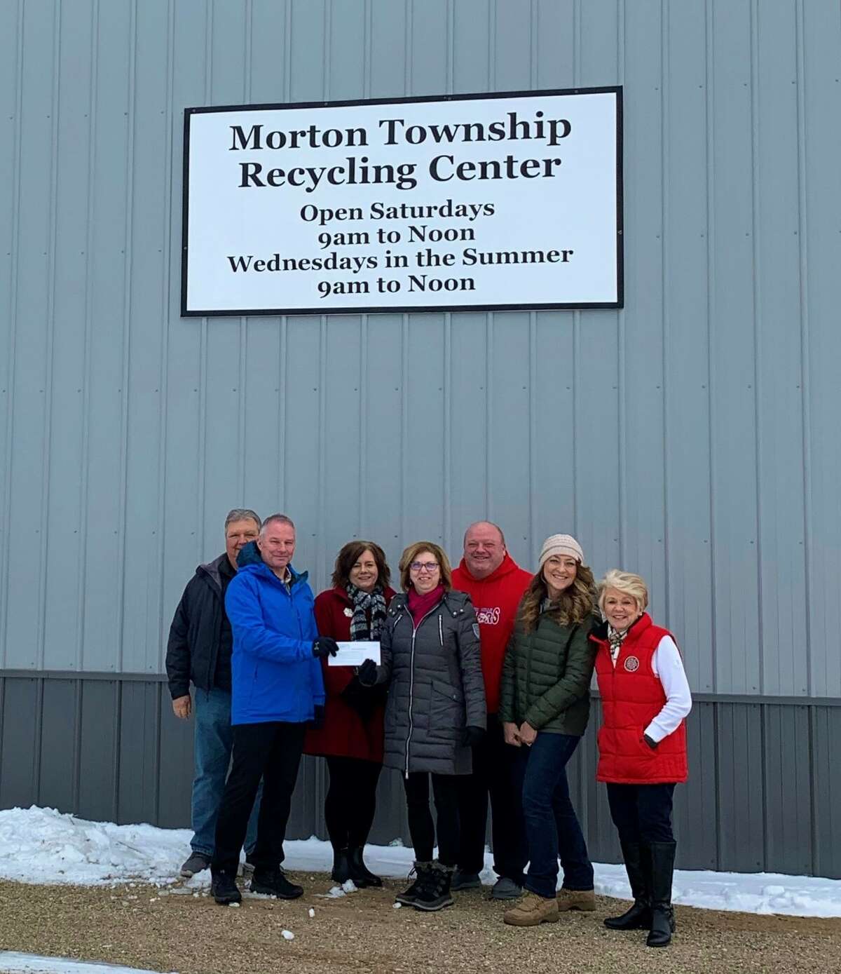 The Morton Township recycling Center has received a $10,000 donation from Blue Triton Brands, Inc.