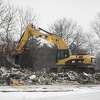 Rubble remains where the structure of the former Holiday Inn stood on W. Wackerly in Midland Wednesday, Jan. 5, 2022.