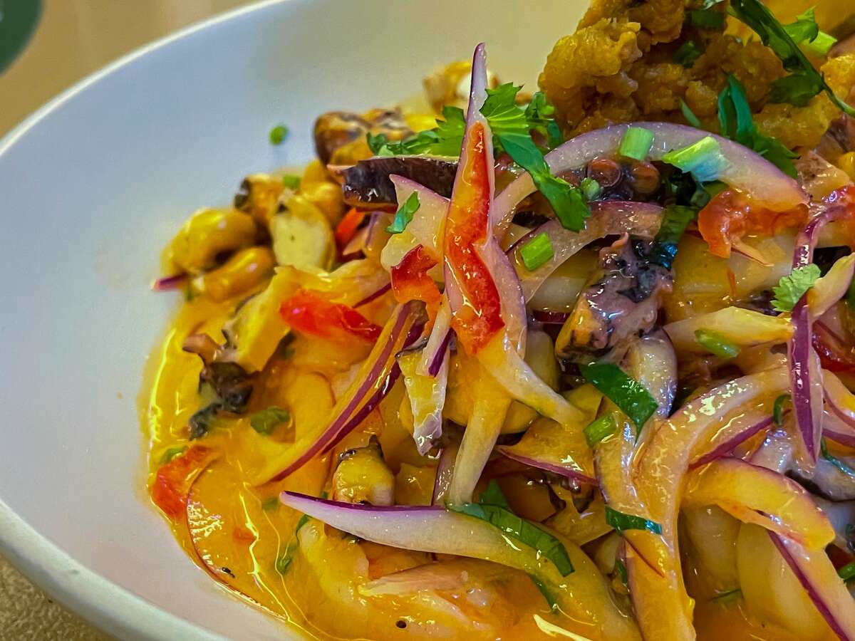 Panama's seafood ceviche with octopus, calamari and sea bass.