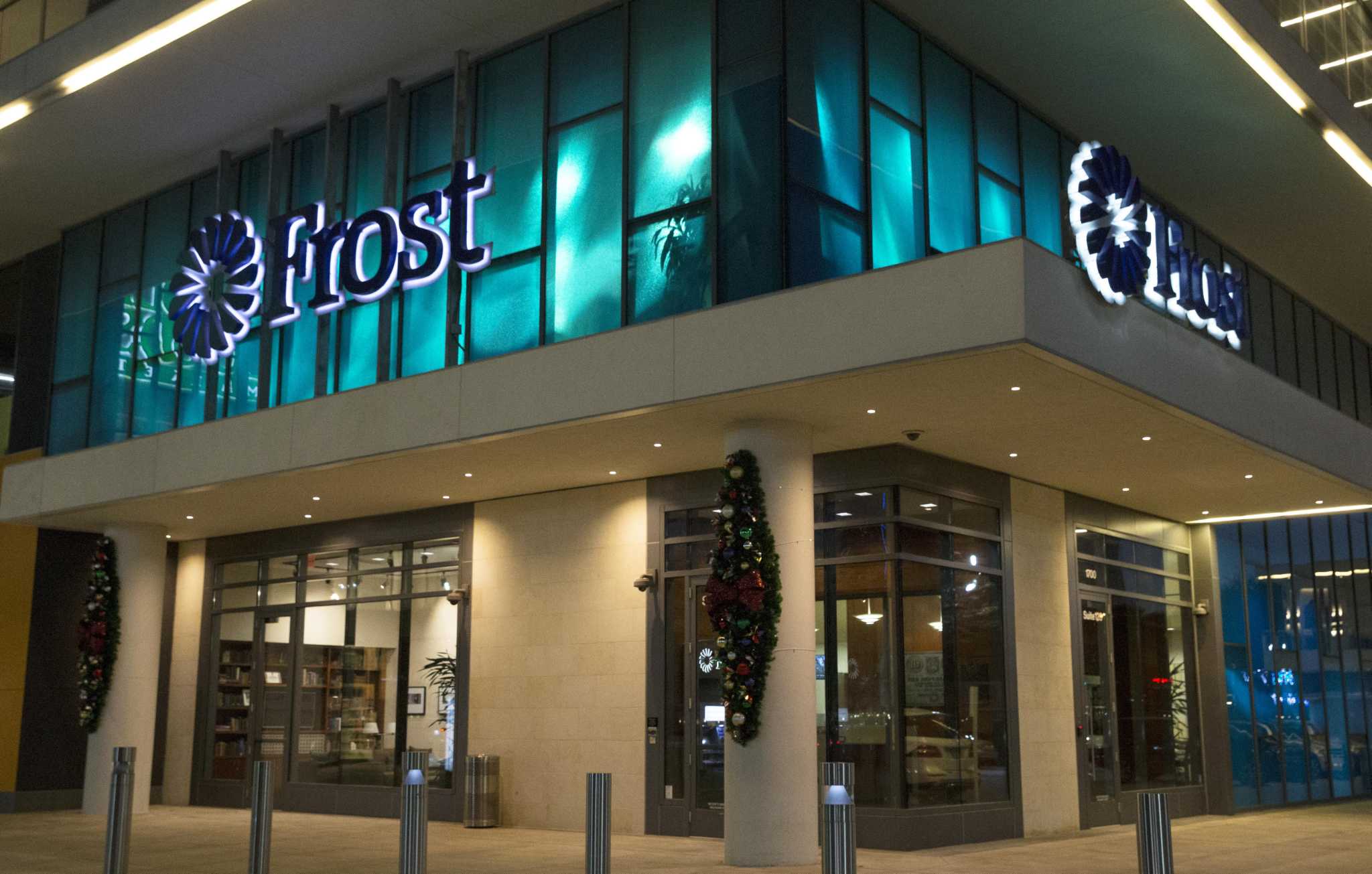 Police said Joseph Cater, 60, died from a self-inflicted gunshot wound Wednesday at the Frost Bank location where he worked.
