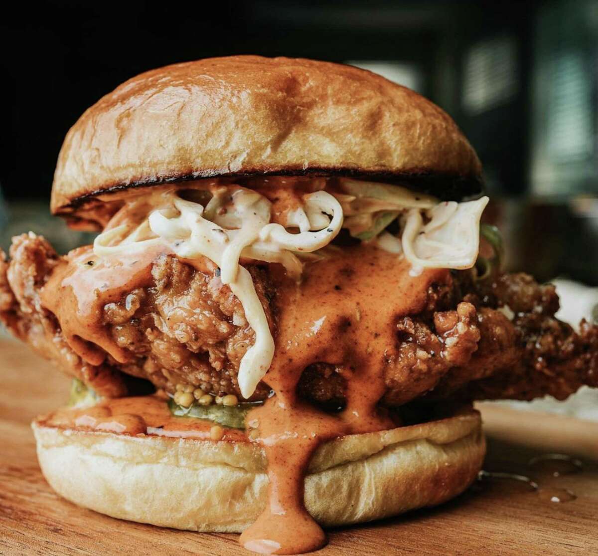 A fried chicken sandwich from Matt Horn's upcoming Oakland restaurant, Kowbird.