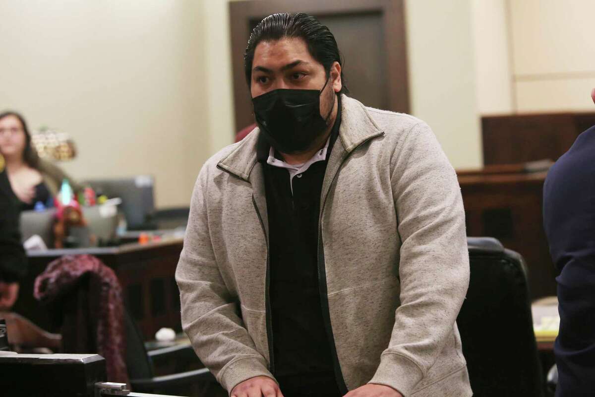 Edison Carraman leaves the Bexar County 437th District Court during a break in his murder trial on Tuesday, Jan. 4, 2022. Carraman is accused of killing his cousin, Kristopher Carraman, in March 2020.