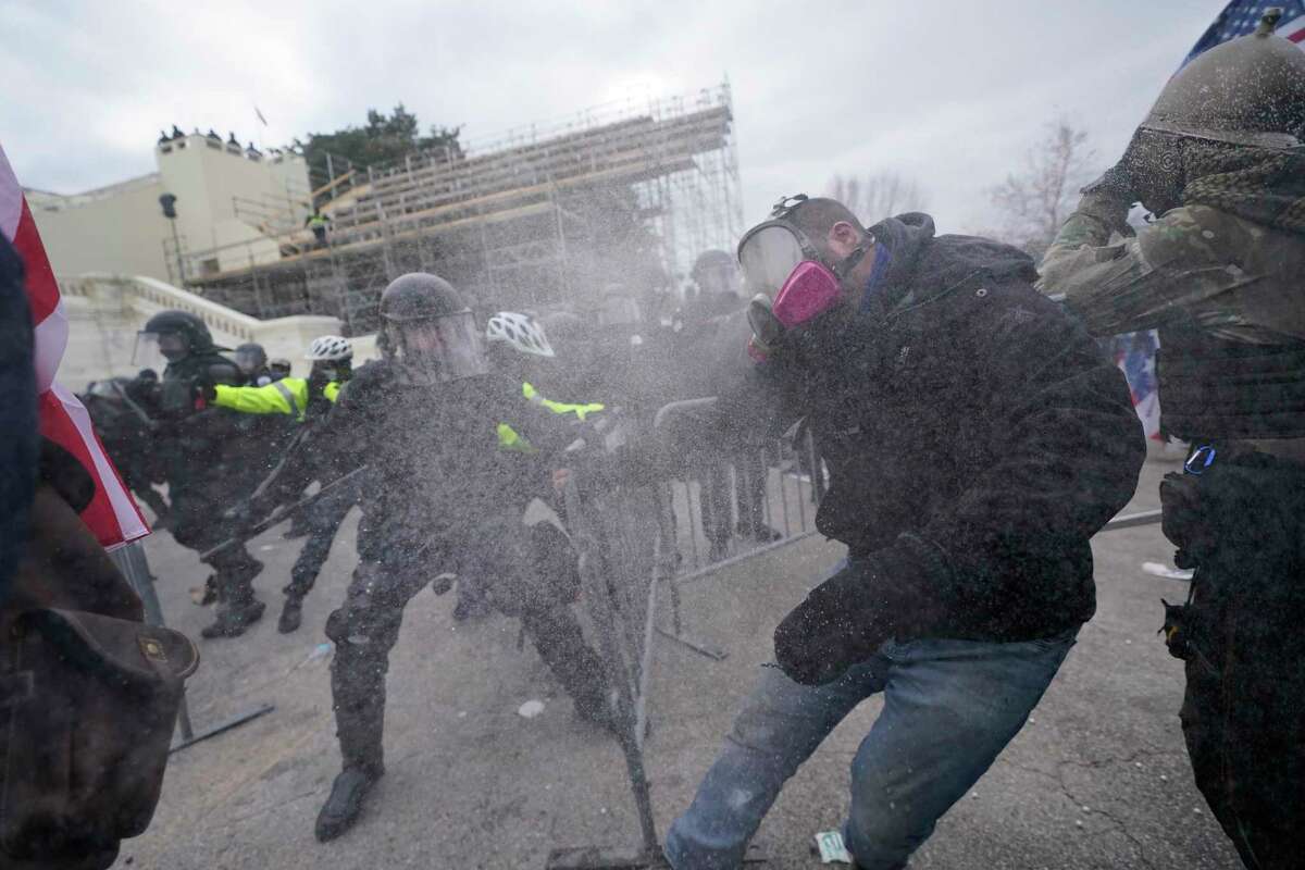Rioters clash with police at the U.S. Capitol on Jan. 6, 2021.