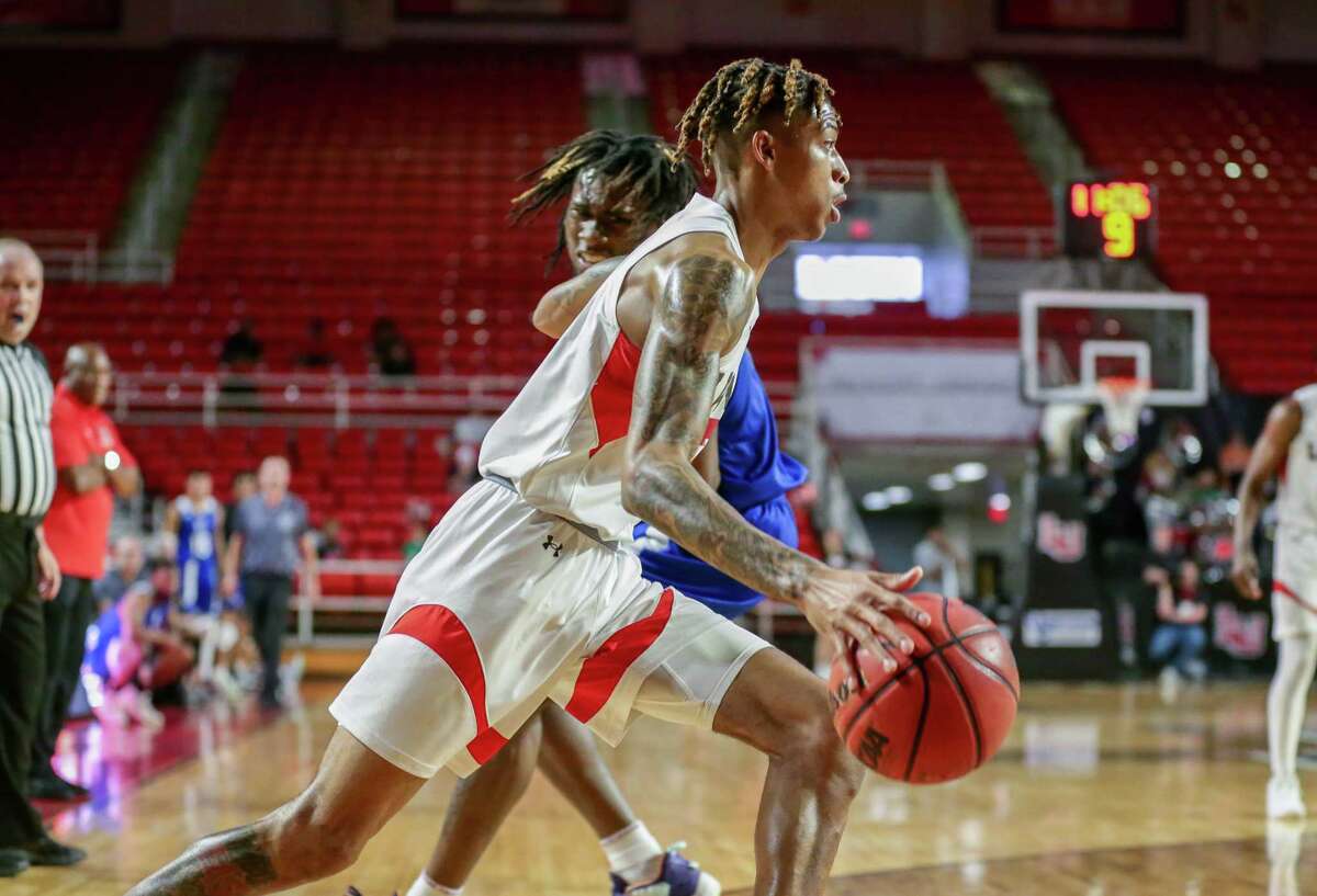 Lamar University men's basketball takes on Our Lady of the Lake University at the Montagne Center in Beaumont, TX. Photo taken December 5, 2021 by Jarrod Brown