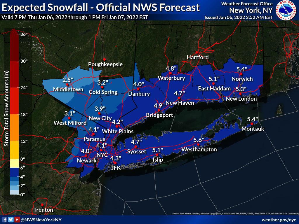 Eastern CT could get up to 7 inches of snow as storm approaches, weather service says - Vimarsana News