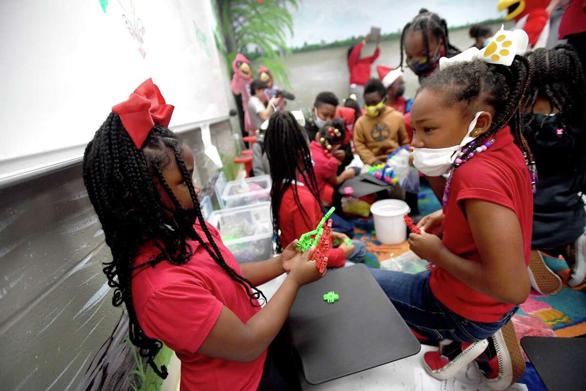Students were already putting the facilities to use during the grand opening of the Cardinal Nest at Martin Elementary School. The nest was dedicated in honor of Kenneth Lamar Haynes, Jr., a student at Martin who passed away in 2017. Photo made Thursday, December 9, 2021 Kim Brent/The Enterprise