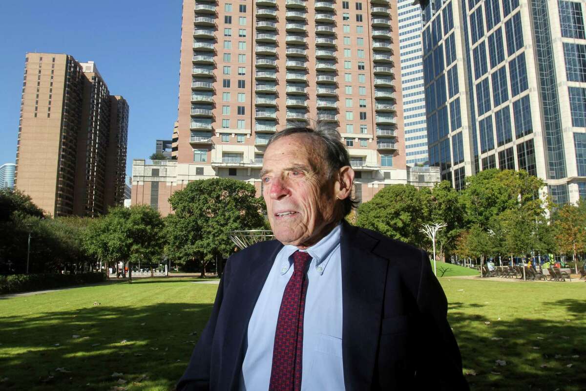 Marvy Finger, with one of his big apartment developments, One Park Place -- 1400 McKinney Street, in Houston.