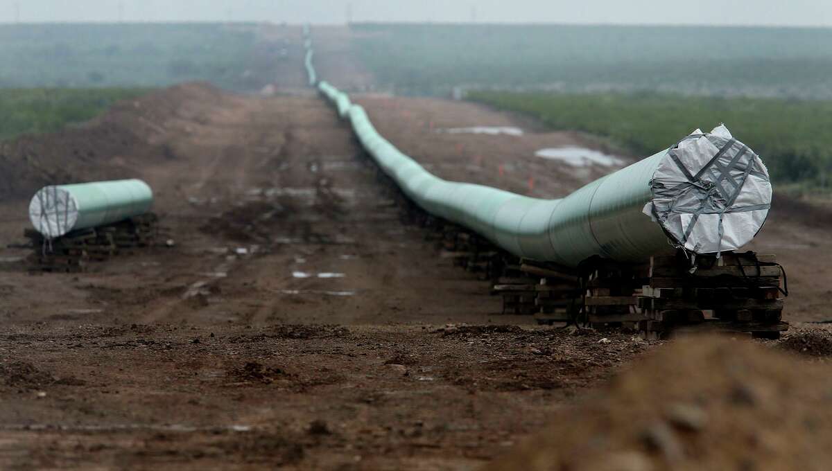 A portion of the new 42-inch natural gas pipeline installed near Alpine.