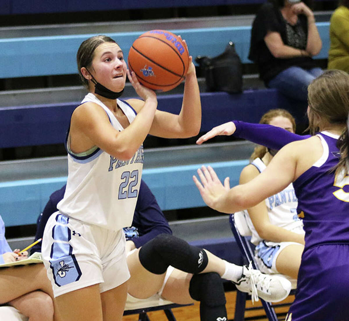 Jersey's Tessa Crawford scored 10 points in Wednesday's MVC loss to Triad in Troy.