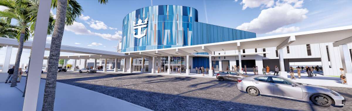 New renderings offer a look at what's to come for Royal Caribbean's new terminal at the Port of Galveston, which is scheduled to open by late 2022. 