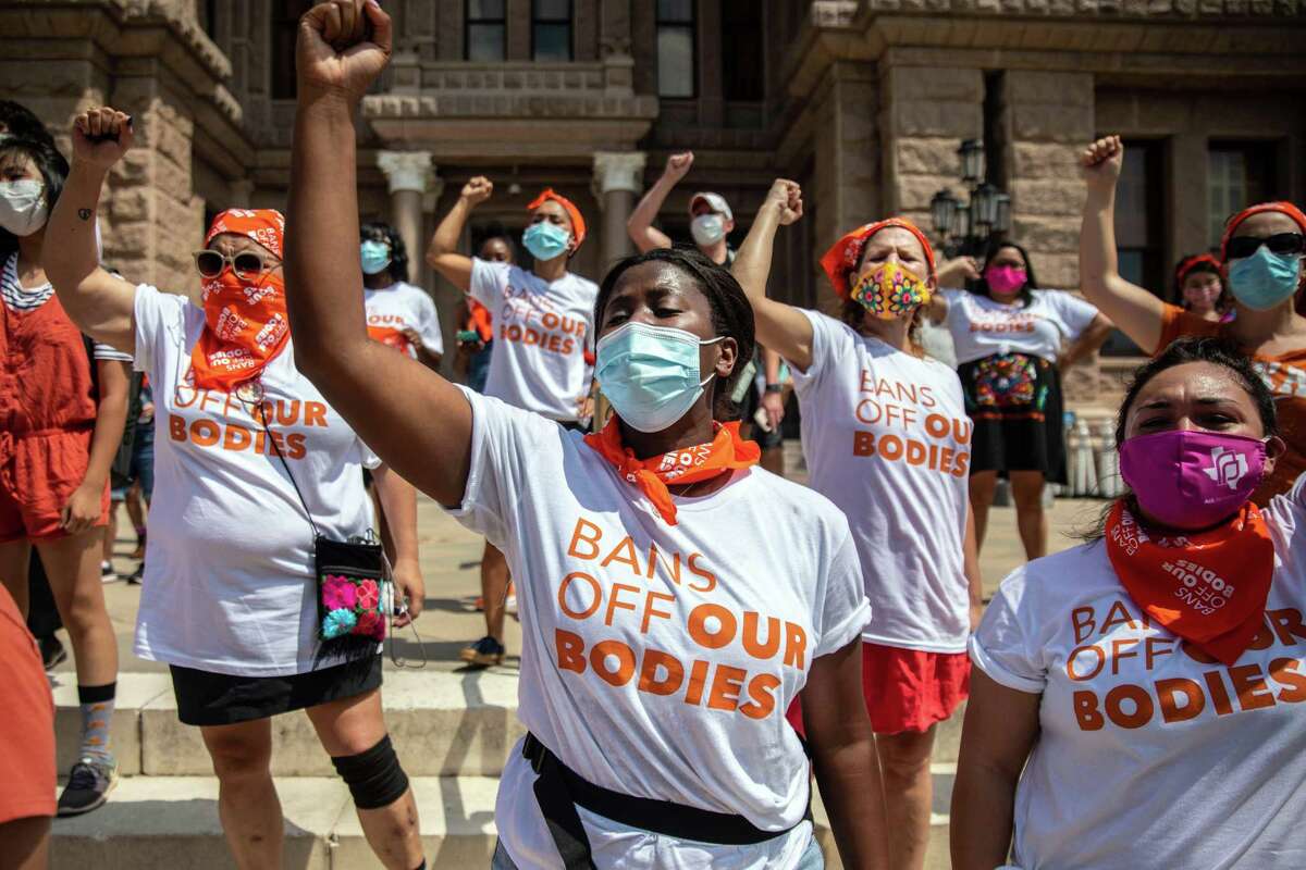 Protesters join an abortion rights rally at the Texas State Capitol in Austin on Sept. 1, after the Supreme Court refused to block a state law prohibiting most abortions after six weeks.
