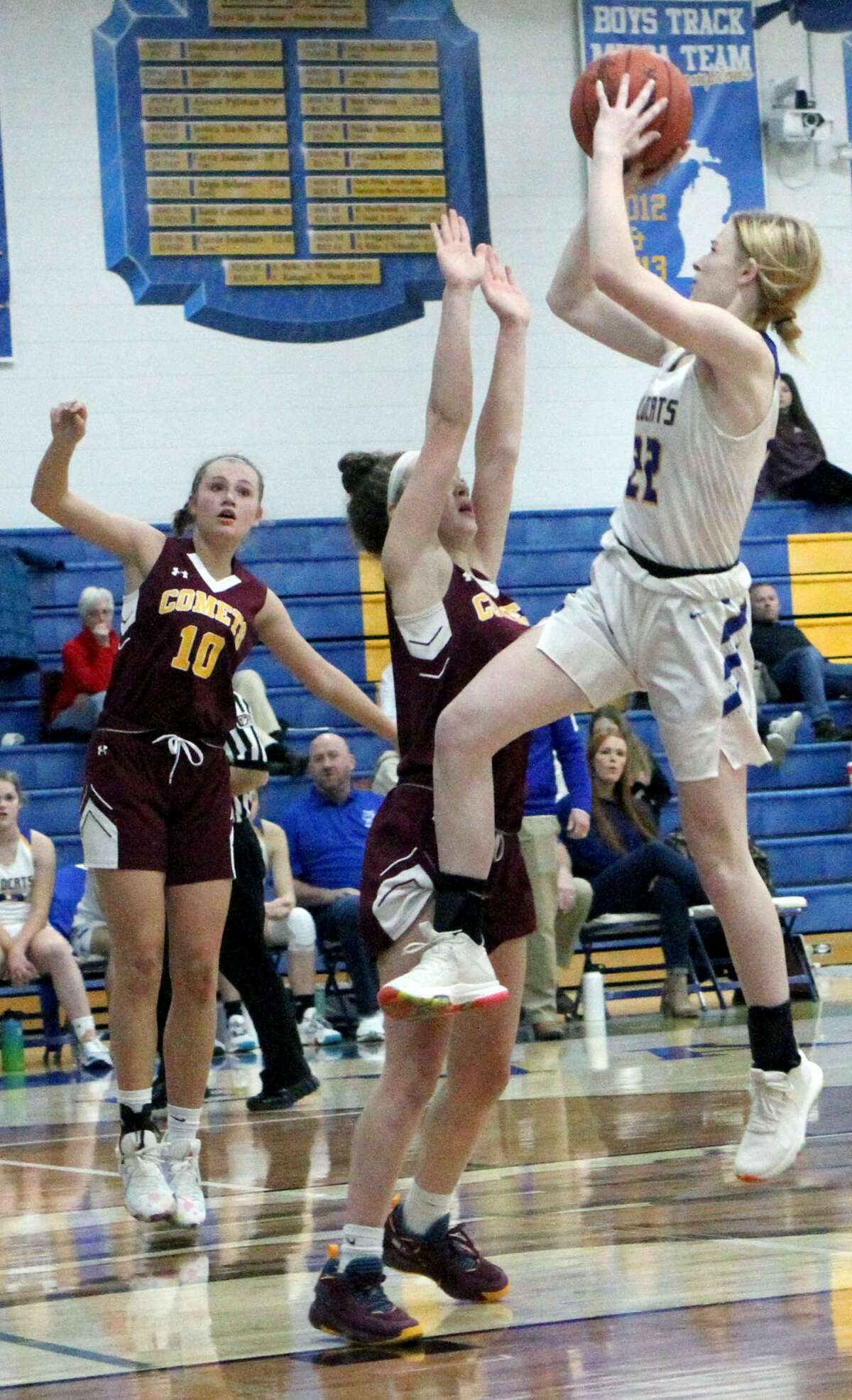 The Evart girls basketball team was dealt a 50-33 loss at the hands of McBain NMC Christian on Thursday evening. Junior Addy Gray paced the Wildcats with 14 points. 