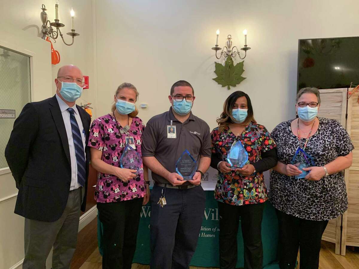 In celebration of the year’s accomplishments, staff from the Wesley Village senior living campus gathered to honor team members for their years of service to Wesley Village and United Methodist Homes, the senior living provider organization that manages the campus.