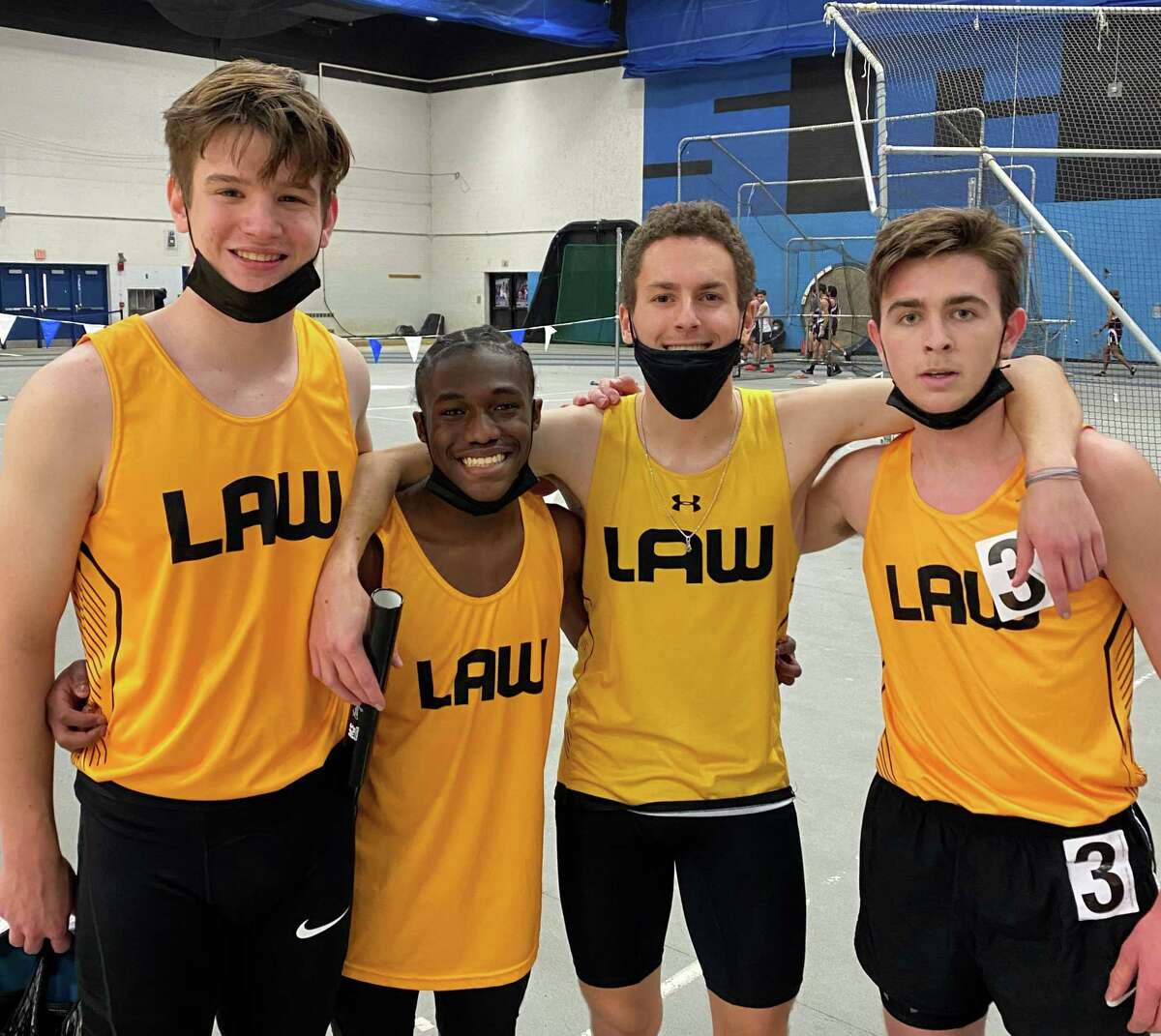 Thomas Bretthauer, Dimitri Barnes, Jackson Warters and Liam Fedigan were Wintergreen Invitational champs in the spring medley relay.