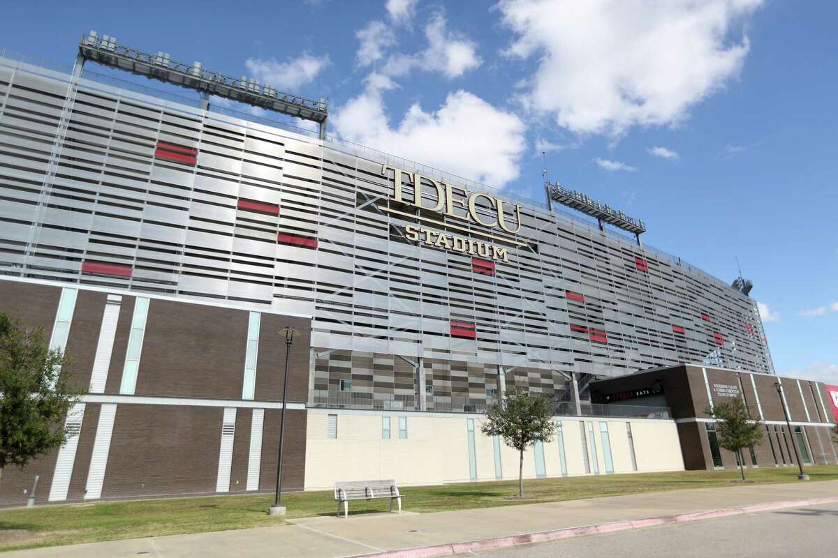 Exterior of the TDECU stadium on the University of Houston campus, Wednesday, Jan. 5, 2022 in Houston.