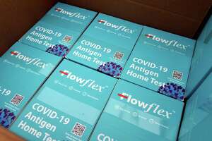 Boxes of COVID-19 antigen home tests