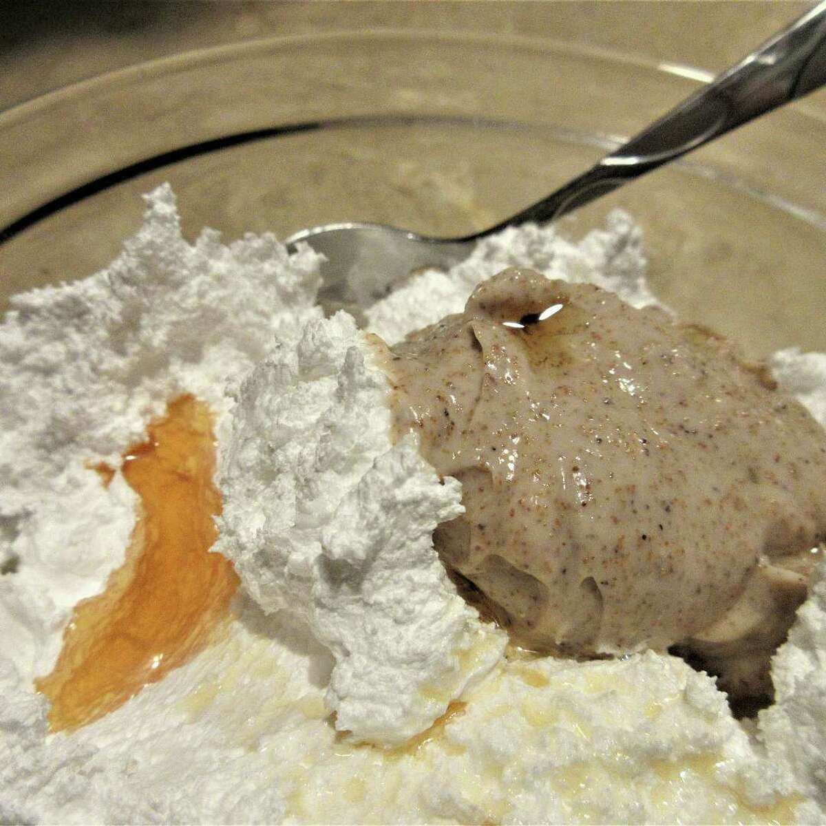 A body care product made by Heather Krajkiewcz of Peachyfrog is mixed together. 